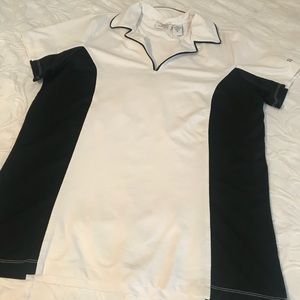 Golf - IZOD XFG G Cool FX Golf / Tennis Shirt Black White Color-blocked